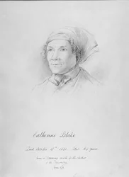 1830年頃のフレデリックタサムのドローイング後のキャサリンブレイク（1762-1831）の肖像